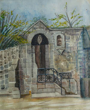 
	
		Nellie M Roberis, British, late 20th century- The Postern Gate, Davington Priory, 1971;...
