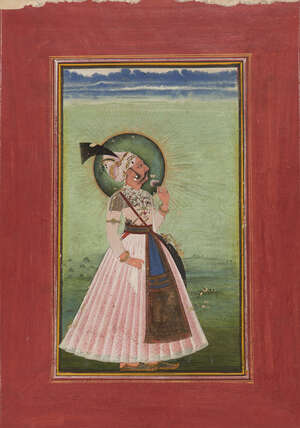 
	
		Portrait of Arjun Singh, Mewar, Rajasthan, 19th century, opaque pigments on paper...