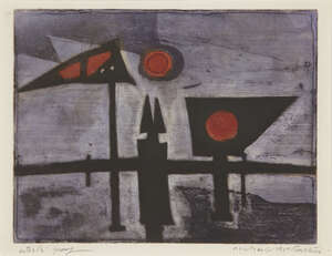 
	
		Michael Rothenstein RA,
		British 1908-1993-
		 
		Signals, 1953;
		 
		etching with...