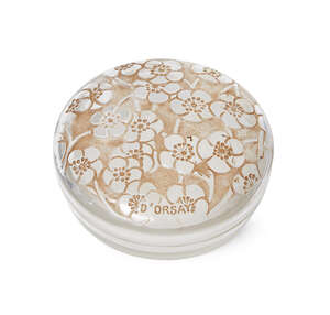 
	
		René Lalique (1860-1945), a clear and frosted powder box and cover with sepia...