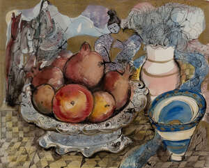 
	
		Lydia Corbett/Sylvette David, 
		French b.1934 - 
		Still life with women; 
		acrylic...