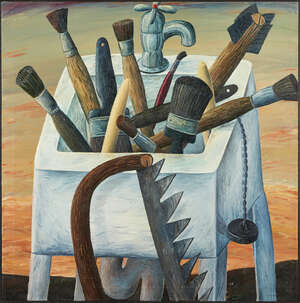 
	
		Edward Summerton RSA, 
		Scottish b.1962- 
		
		Sink, 1989; 
		 
		oil on canvas, signed...
