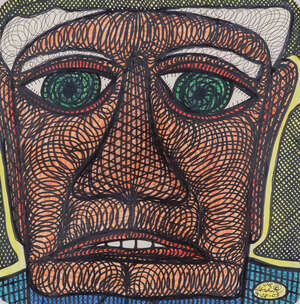 Ted Gordon, 
 
American b.1924- 
 
 
A Face, 2003; 
 
 
pen, ink and watercolour, signed and...