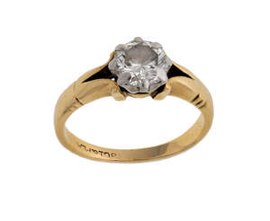
	
		A diamond single stone ring, claw set with a brilliant-cut diamond, ring size...