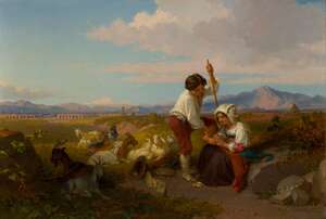 
	
		Penry Williams, 
		 
		Welsh 1802-1885- 
		 
		A thorn in the foot; 
		 
		oil on...