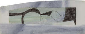 Ben Nicholson OM, 
British 18941982 - 
&nbsp;
Wall on Beach, 1979; 
&nbsp;
ink and wash on paper, signed,...