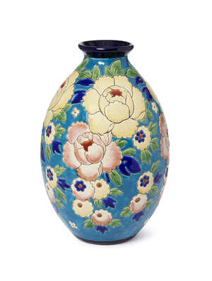 
	
		Charles Catteau (1880-1966), a Boch Freres ceramic vase
		Printed circular factory mark,...