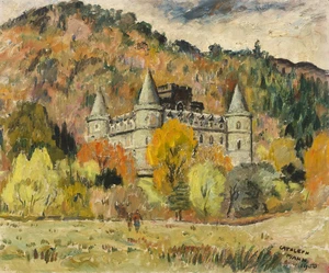 Cathleen Sabine Mann ROI RP SWA,&nbsp;British 1896-1959 -&nbsp;Inverary Castle, 1950;&nbsp;oil on canvas, signed...