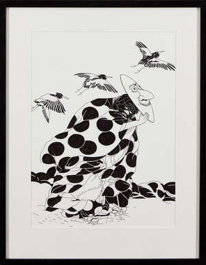
	
		Jon Fox,
		British b.1981-
		 
		Best Foot, 2010;
		 
		pen and ink on paper, image 36 x...