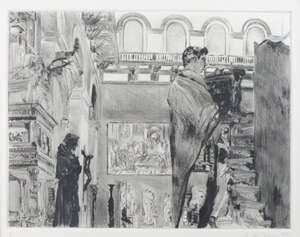 Arturo Di Stefano, 
		British b.1955- 
		 
		Untitled, 1997; 
		 
		etching with aquatint on wove, signed, dated and numbered 2/20 in pencil, plate 22.5