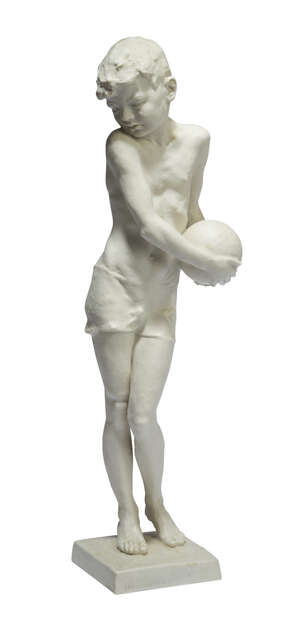 
	
		Karl Tutter (1883-1969), a Hutchenreuther porcelain figure of a boy holding a...