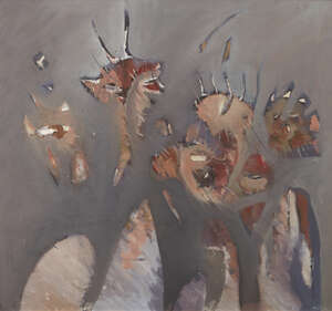 
	
		20th century Malaysian School, oil on canvas, Let go of mama, in thick fog, indistinctly...