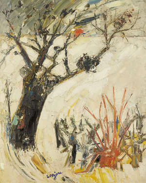 
	
		Bernard Lorjou, 
		French 1908-1986-
		 
		Arbre en hiver, 1956;
		 
		oil on canvas,...