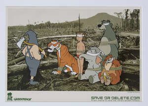 
	
		Banksy, 
		British b.1974- 
		 
		Save or Delete, 2002;
		 
		offset lithograph in...