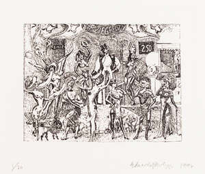 
	
		Sir Eduardo Paolozzi CBE RA,
		Scottish 1924-2005- 
		At the Folies Bergeres, Paris,...