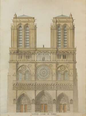 
	
		Maillard, 
		French, mid-late 19th century- 
		Notre-Dame de Paris; 
		pencil, pen and...