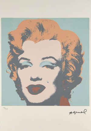 After Andy Warhol, American 1928-1987, Marilyn (blue); screenprint in colours on wove, numbered...