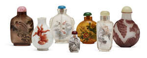 
	
		A collection of Chinese snuff bottles, 19th-20th century, with five inside-painted...