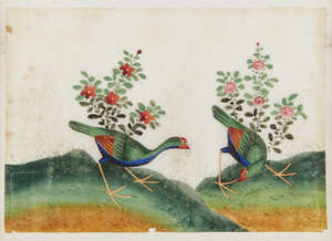 
	
		An album of fourteen Chinese gouache paintings on rice paper, late 19th/early 20th...
