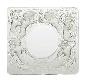 
	
		René Lalique (1860-1945), a clear and frosted glass clock face
		Naiades, No.764,...