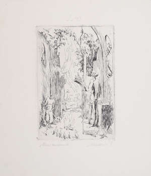 
	
		Felix Meseck, 
		Polish 1883-1955-
		 
		Untitled, man with chicken on his...