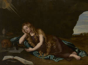 
	
		Follower of Giacinto Gimignani, 
		Italian 1606-1681- 
		 
		Mary Magdalene in...