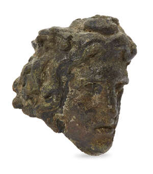 
	
		A Hellenistic fragmentary bronze hollow-backed head of a male 
		Circa 3rd-1st Century...