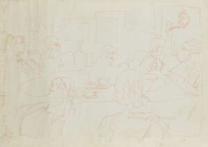 Philip Core, 
American/British 19511989 - 
 
George Melly and friends, 1979; 
 
coloured pencil on...