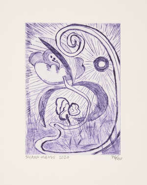 Shara Hughes, American b. 1981- Night Opening, 2022; etching in colour on 270gsm BFK Rives, signed,...