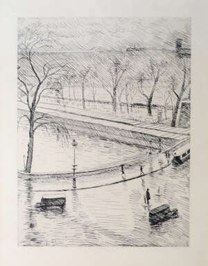 
	
		Albert Marquet, French, 1875-1947- "Le Pont Neuf, Paris", 1938; etching, signed within the...