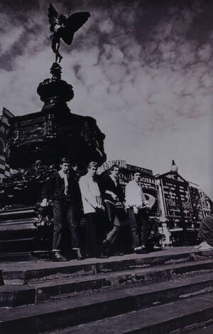 
	
		Richard Rosen, British, The Who/ The High Numbers in front of Eros, 1964, black and white...