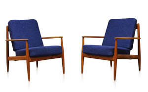 
	
		Grete Jalk (1920-2006), A pair of teak lounge chairs for France & Son 
		c.1960, each...