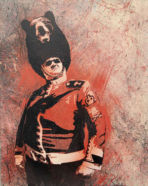 
	
		Rourke Van Dal, 
		British b. 1969- 
		 
		Bear with a Sore Head, 2009;
		 
		oil in...