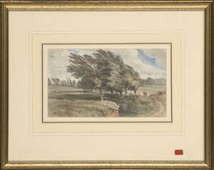 Dr William Crotch, 
		British 1775-1847- 
		 
		Land Storm, Aug 19 1823 9am, Paddington Fields; 
		 
		watercolour with pencil, inscribed to the reverse