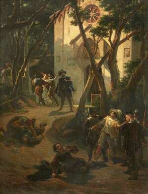 
	
		Nicola Sanesi, 
		 
		Italian 1818-1889- 
		 
		The Secret Marriage; 
		 
		oil on...