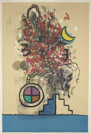 
	
		Alan Davie, 
		Scottish 1920-2014- 
		 
		Magic Circles, 1989; 
		 
		screenprint in...