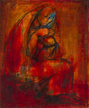 
	
		Géza Szóbel, 
		
		Czech 1905-1963- 
		 
		 
		La Femme, 1943; 
		 
		oil on board,...