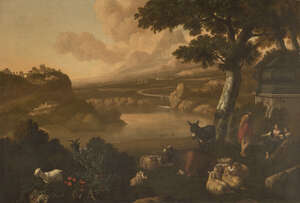 
	
		Follower of Abraham Jansz. Begeyn, 
		 
		Dutch 1637/8-1697-
		 
		River landscape...