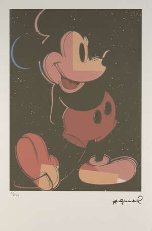 After Andy Warhol, American 1928-1987, Mickey Mouse (black); screenprint in colours on wove, 