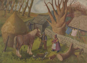 
	
		William D. Clyne, 
		Scottish 1922-1981 - 
		A Northern Farm, 1946; 
		oil on canvas,...