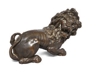 
	
		A bronze model of a lion, French or Italian, late 18th/early 19th century, depicted...