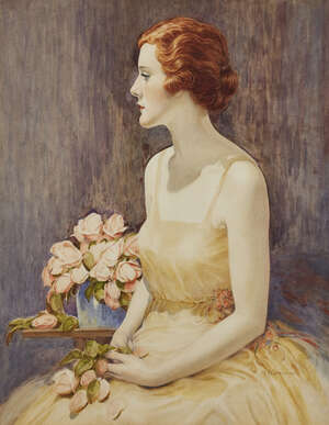 
	
		Frank J. Carmichael, 
		British, exh.1923-29 - 
		 
		Pamela; 
		 
		watercolour on...