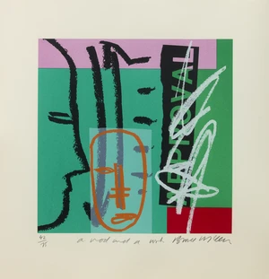 Bruce Mclean,&nbsp;British b.1944-&nbsp;A Nod and a Wink;&nbsp;screenprint in colours on wove,&nbsp;signed, titled...