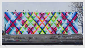 
	
		MayaHayuk,
		American b.1969-
		 
		Chem Trails (Bowery Wall) NYC, 2014;
		 
		
