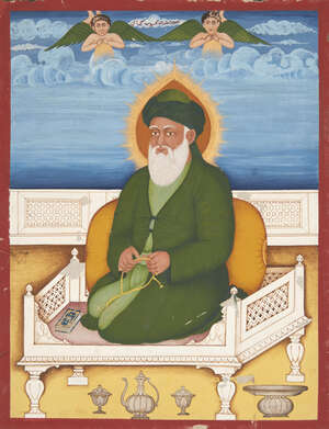 
	
		A portrait of the Sufi Saint 'Abd Alqadir Jilani, Deccan, India, 19th century,  opaque...