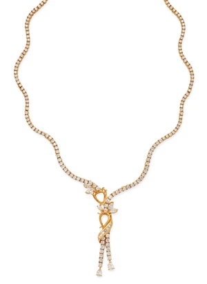 Kutchinsky. A diamond set necklace mount with vacant principal collets,&nbsp;designed as two vacant...