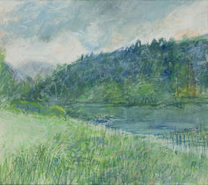 René Fendt, 
		Swiss 19481995- 
		 
		Provencal Landscape; 
		 
		watercolour gouache and pastel on paper, signed with initials lower right RF, 43.6 x 