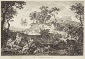 
	
		Georg Heinrich Busse, 
		German 1810-1868- 
		 
		Apollo unter den Hirten, after...