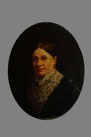 
	
		Northern European School, mid 19th century- Portrait of a lady quarter-length turned to...