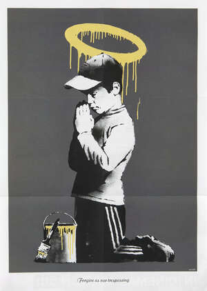 
	
		Banksy, 
		British b.1974- 
		 
		Forgive Us Our Trespassing, 2010; 
		 
		offset...